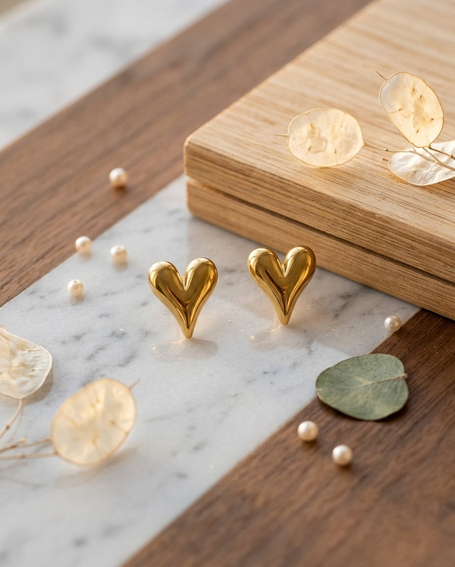 Puffy Heart Studs
