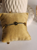 Gold Daisy Flower Charm Herringbone Bracelet