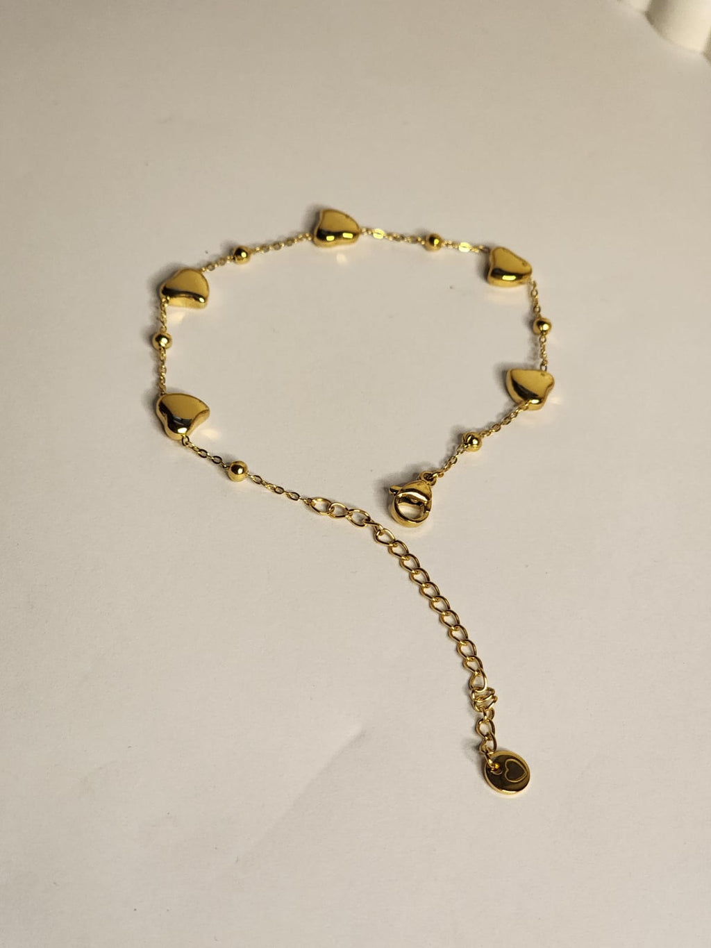 Gold Heart Charm Chain Bracelet