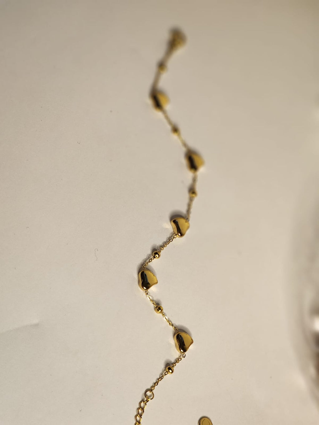 Gold Heart Charm Chain Bracelet
