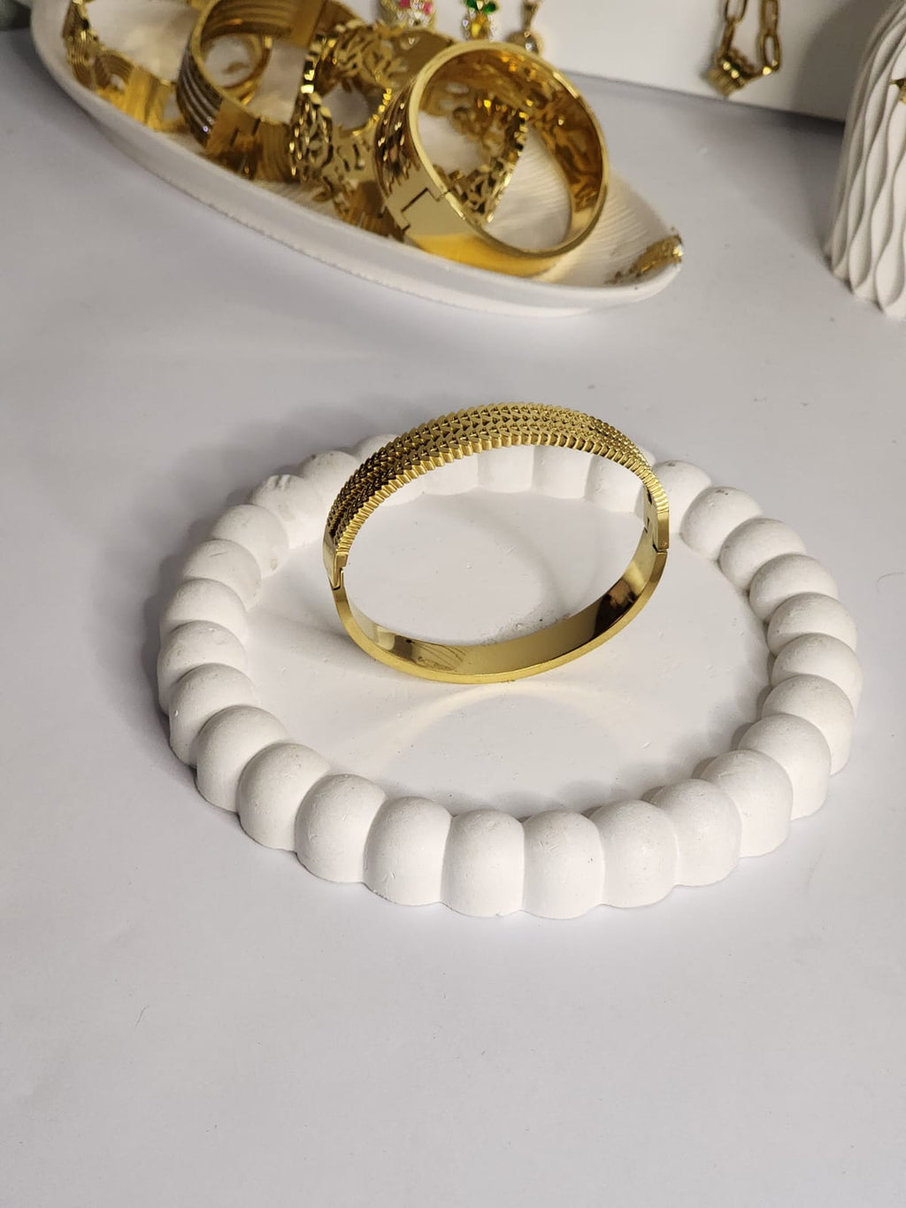 Geometric Texture Bangle