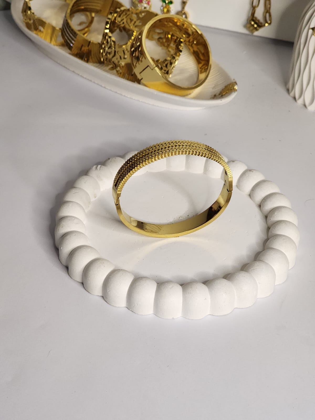 Geometric Texture Bangle