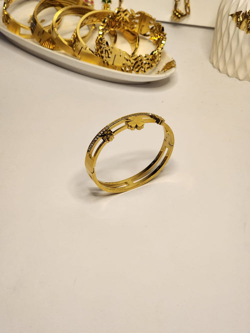 Double Band Clover Pavé Bangle