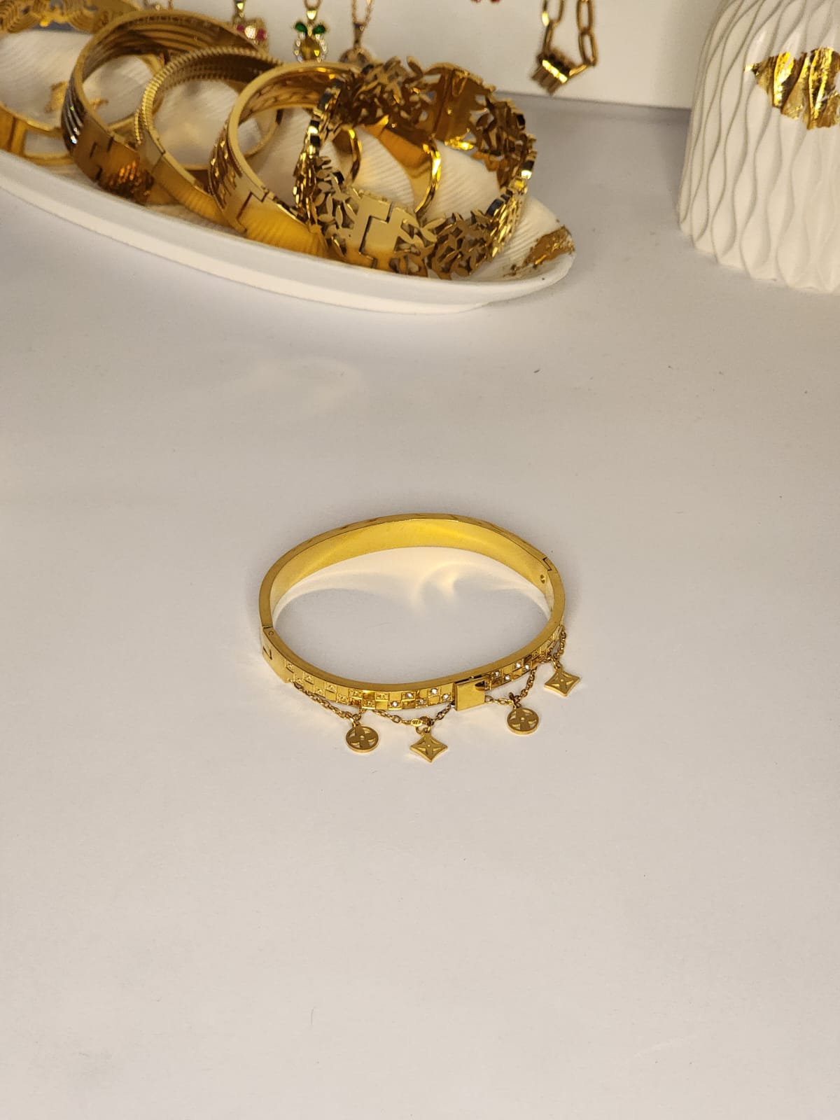 Lock & Key Charm Bangle