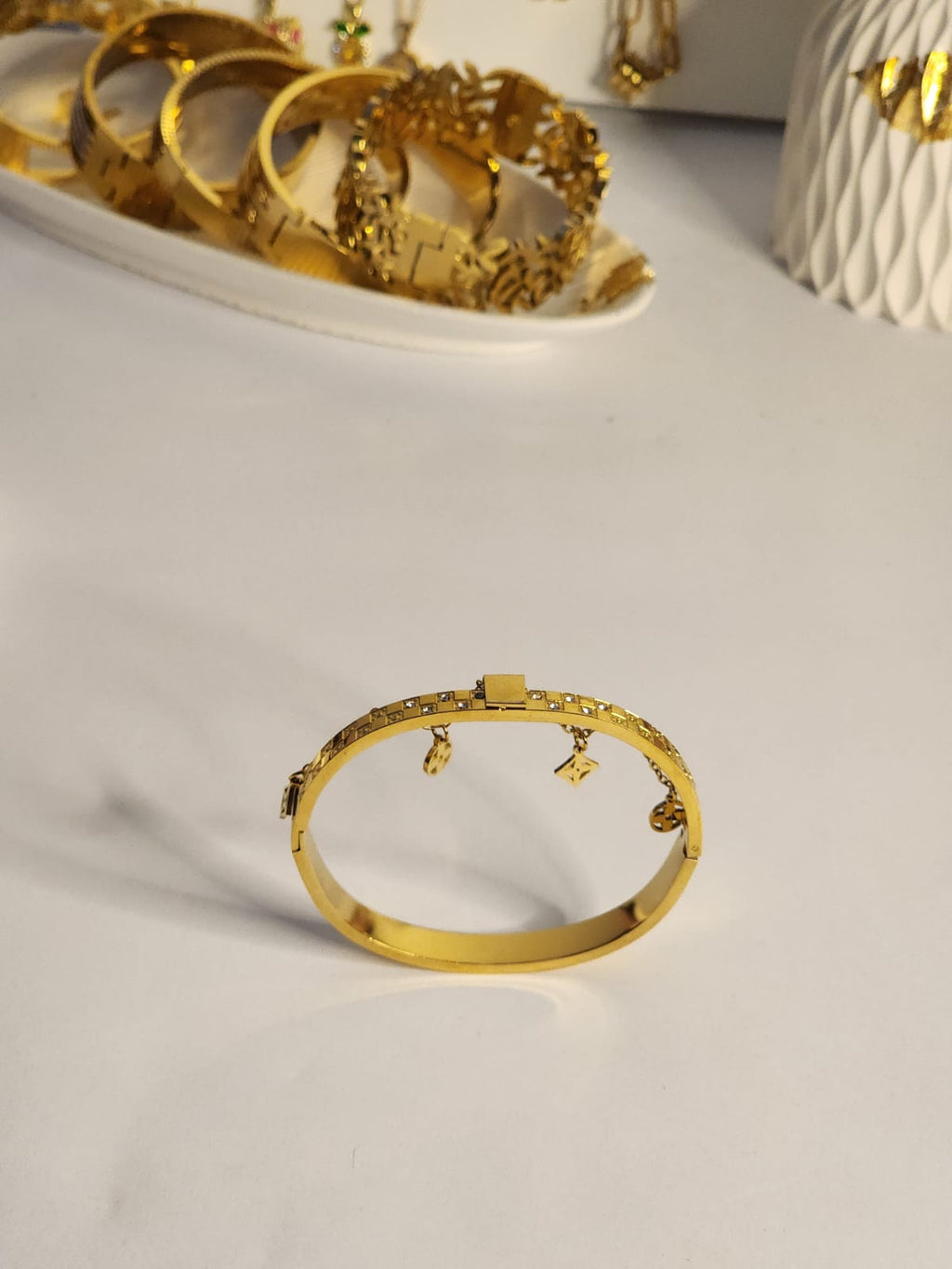 Lock & Key Charm Bangle