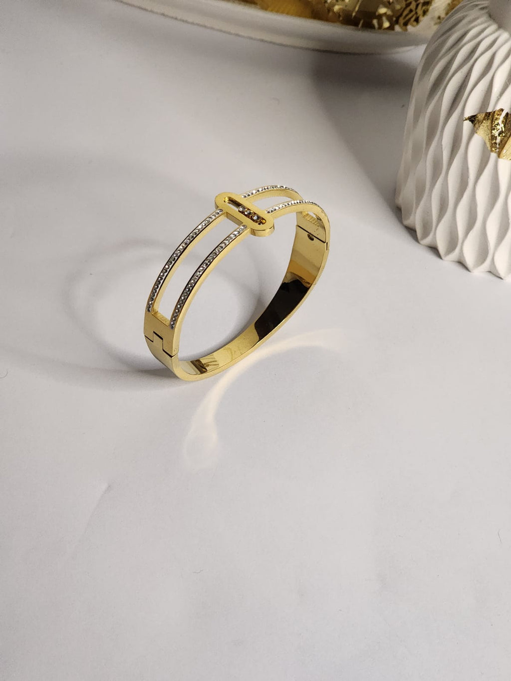 Double Track Pavé Bar Bangle