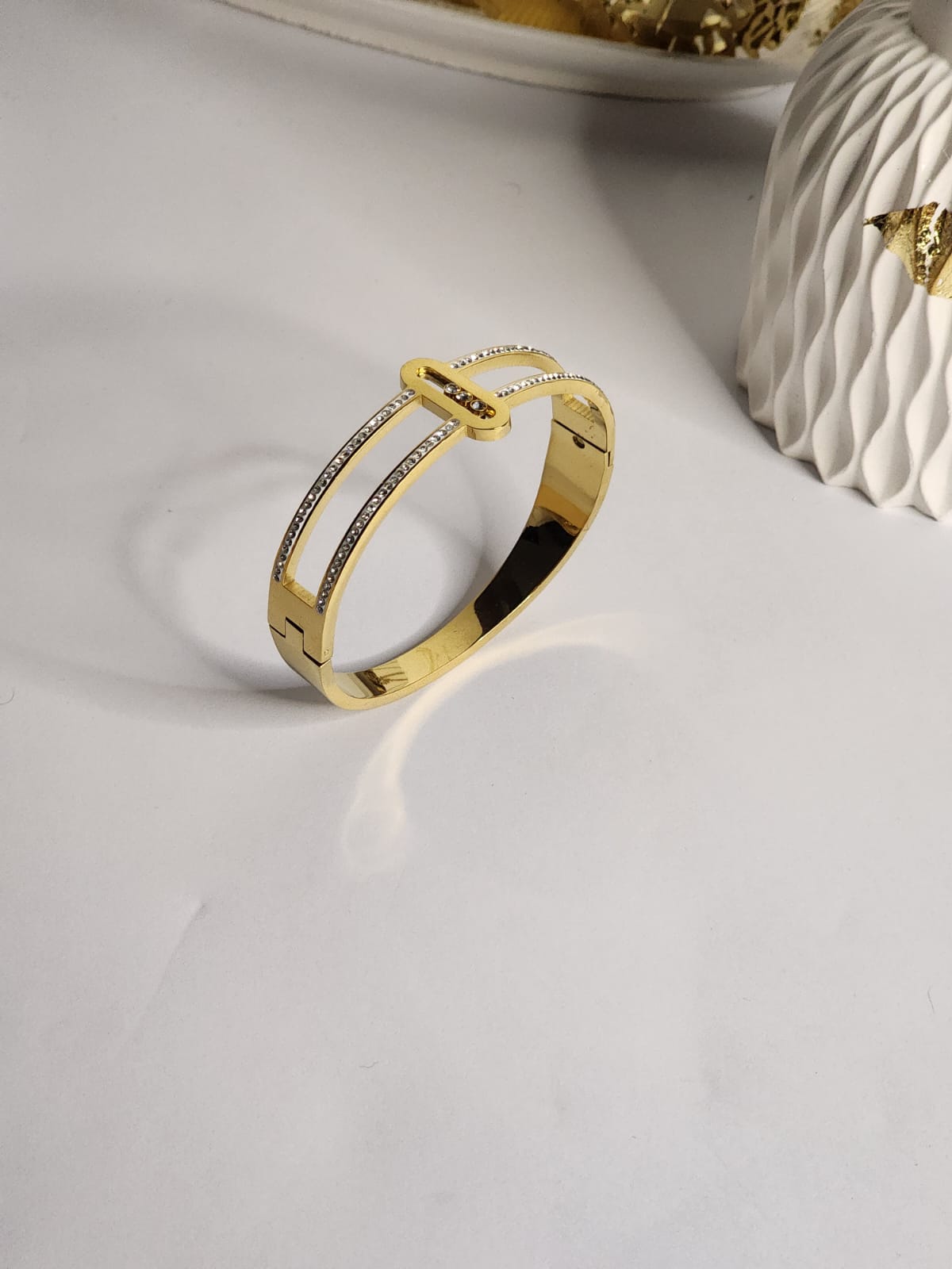 Double Track Pavé Bar Bangle
