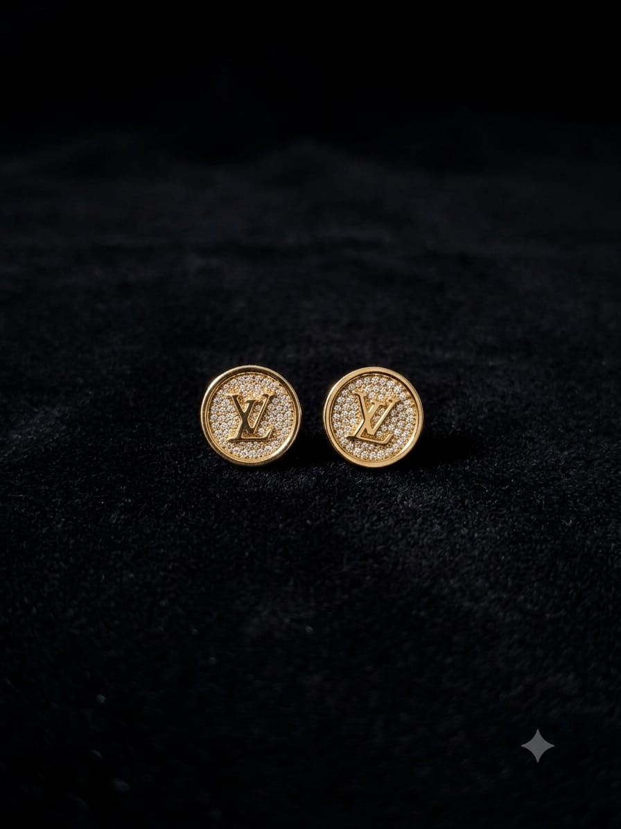 Gold Pavé Studs