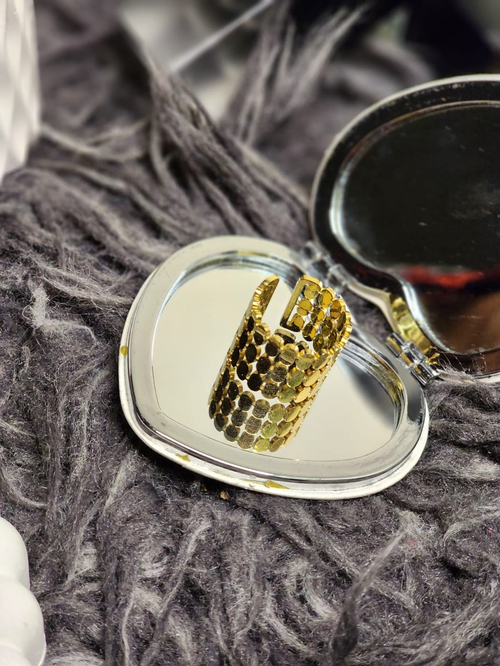 Gold Multi-Row Disc Ring — Antique Classic Design