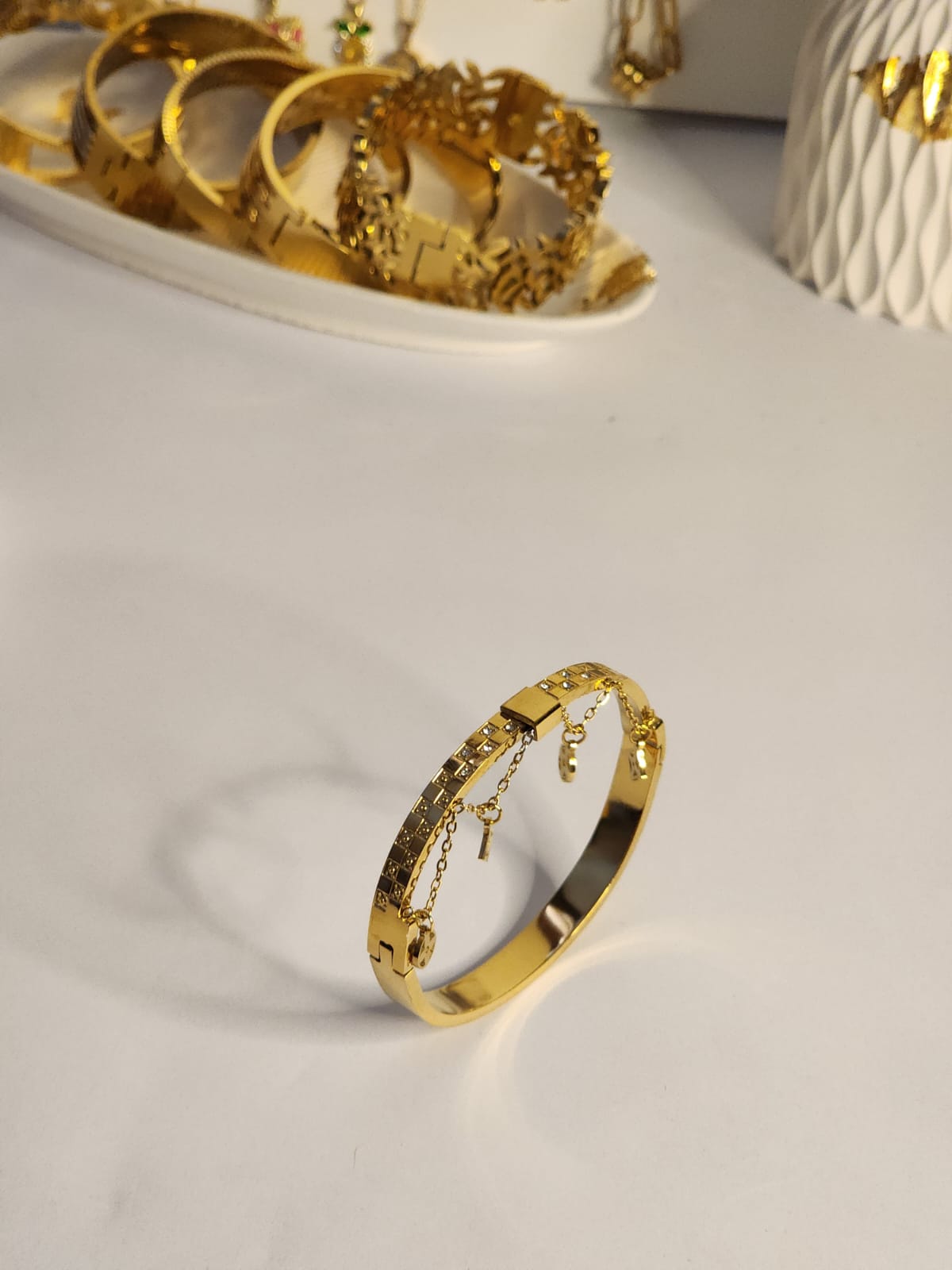 Lock & Key Charm Bangle