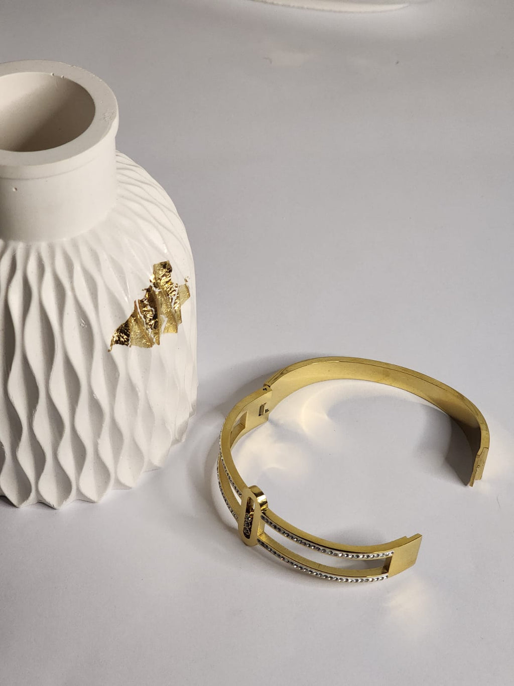 Double Track Pavé Bar Bangle