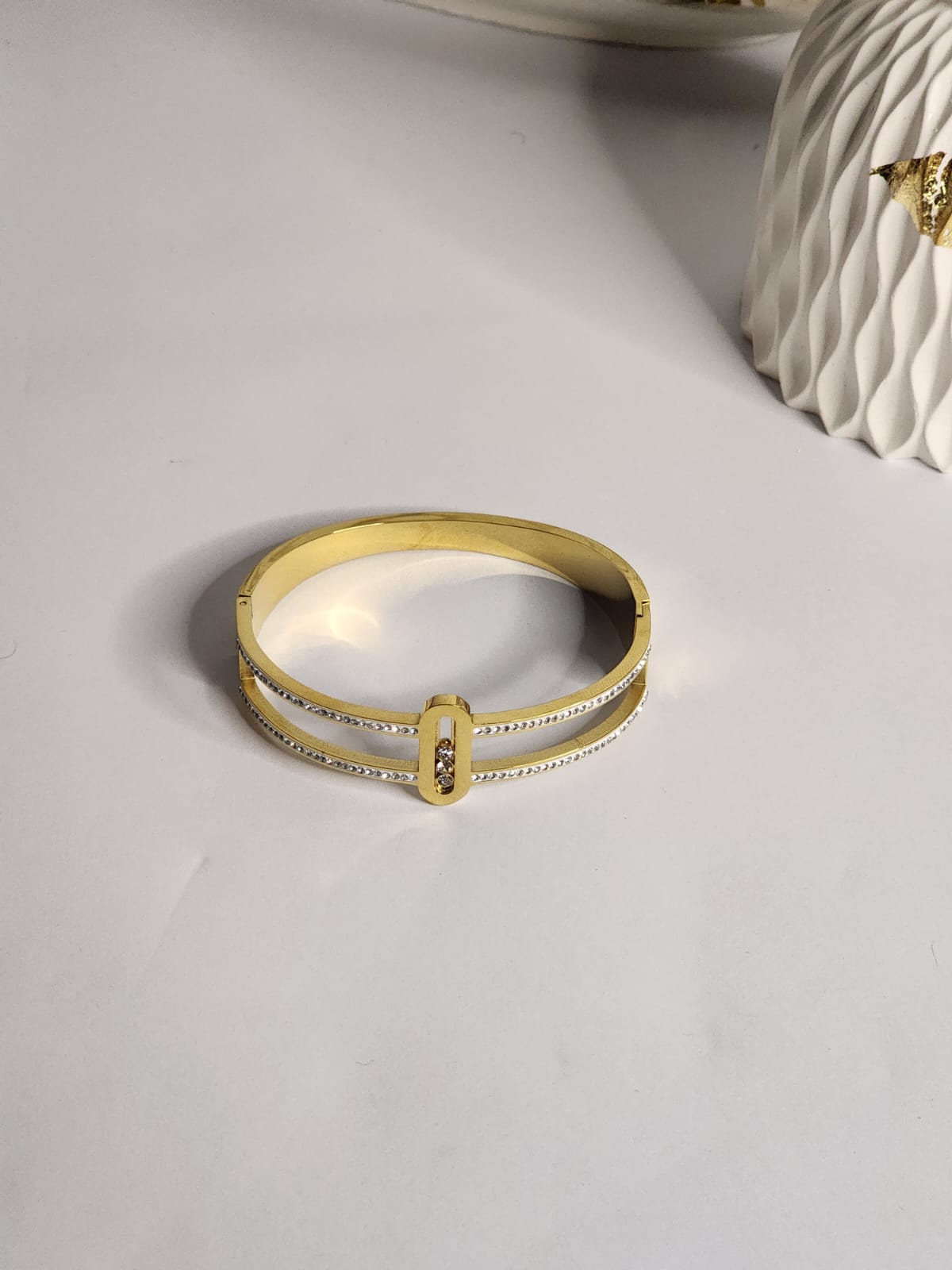 Double Track Pavé Bar Bangle