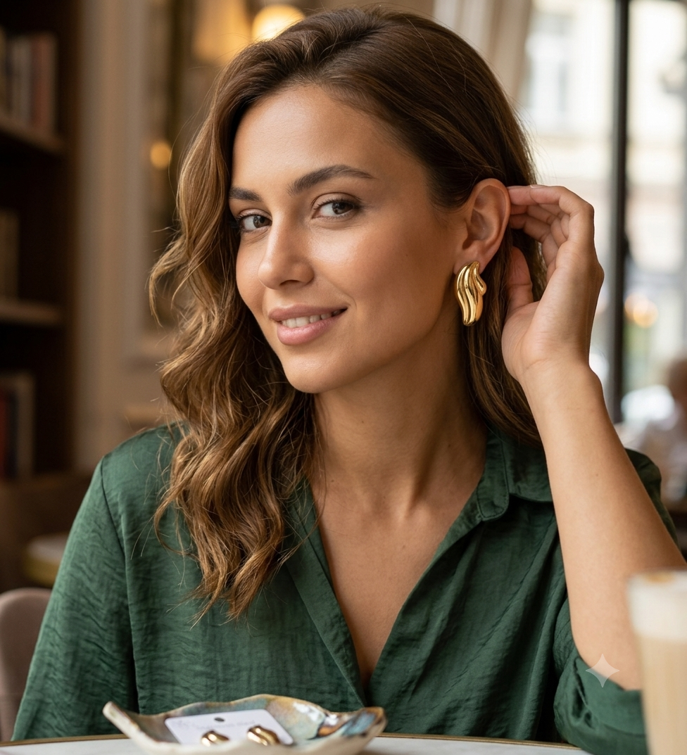 Gold Wave Earrings