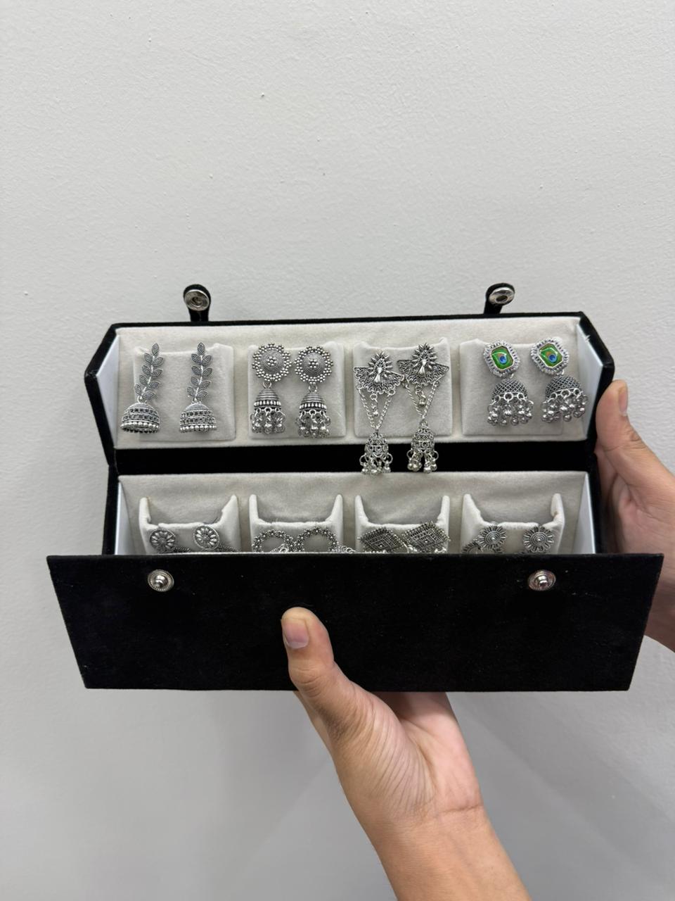 16 oxidized jhumka's with Box - Image 2