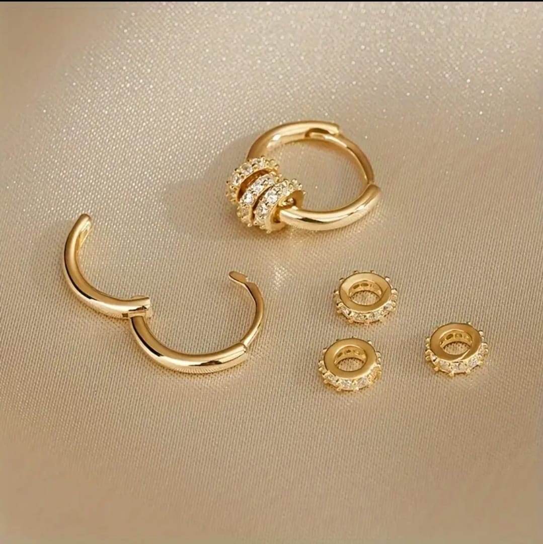Loop Earings Zircon Gold Plated